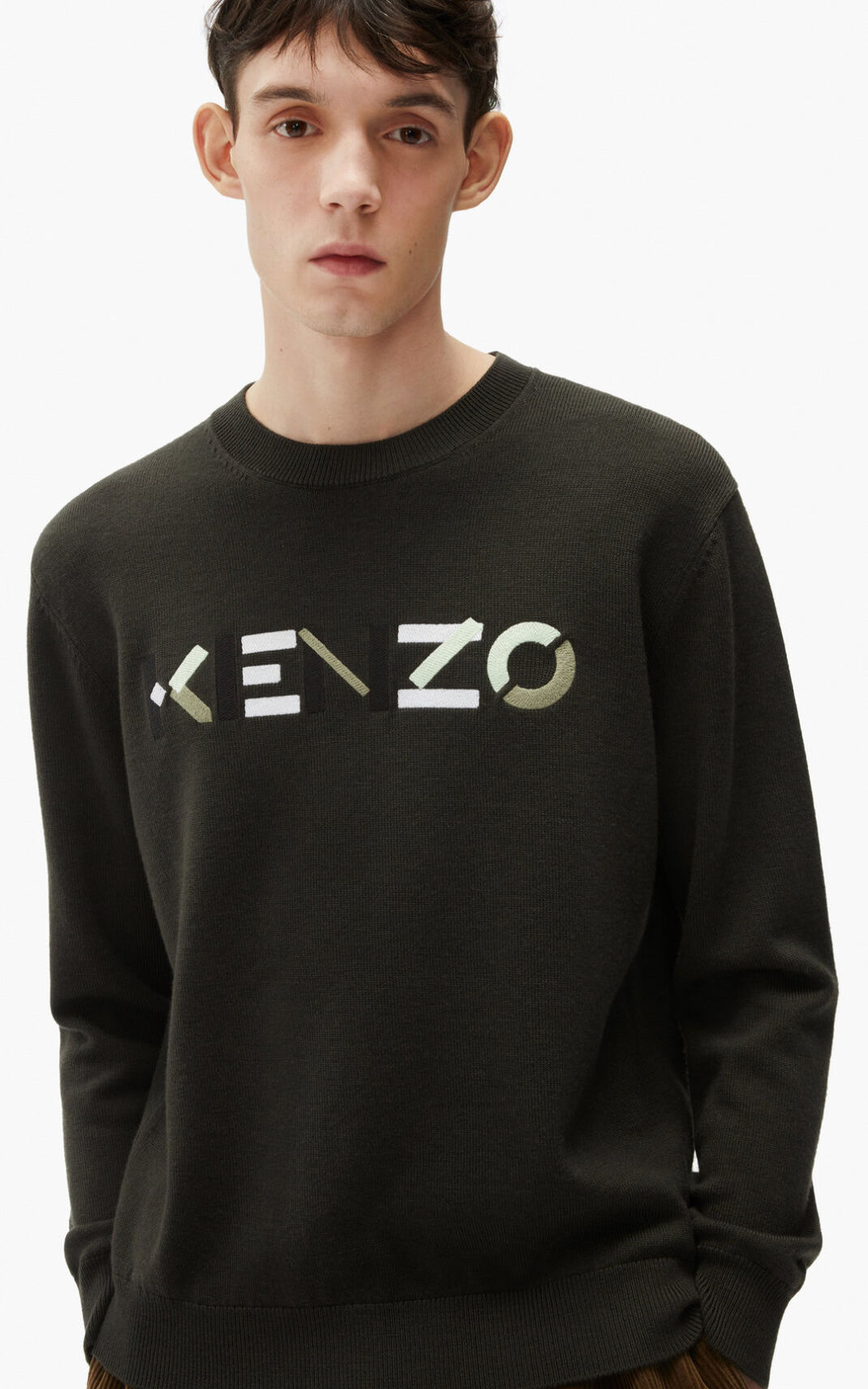 Jerseys Kenzo Logo merino wool Hombre Gris Gris - SKU.0638137